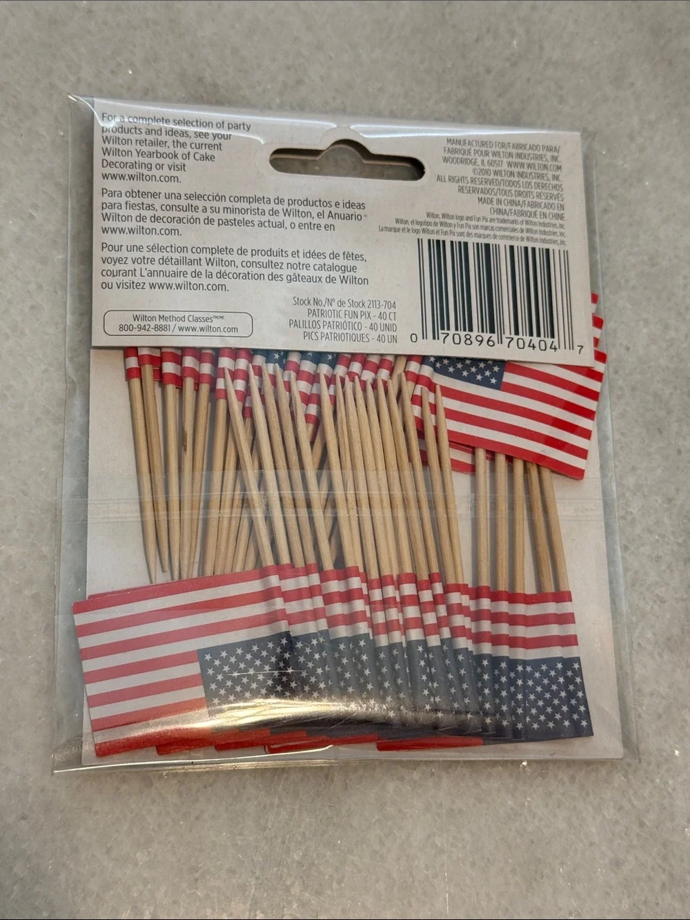 Wilton Fun Pix Patriotic Cupcake Picks - Red, White & Blue
